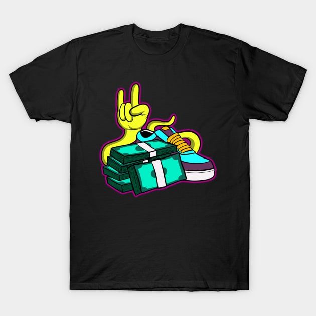 free money cartoon T-Shirt by Behold Design Supply